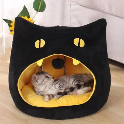 Soft Warm Cat Shape Design Pet House – Cosy Cave Bed for Cats & Small Dogs