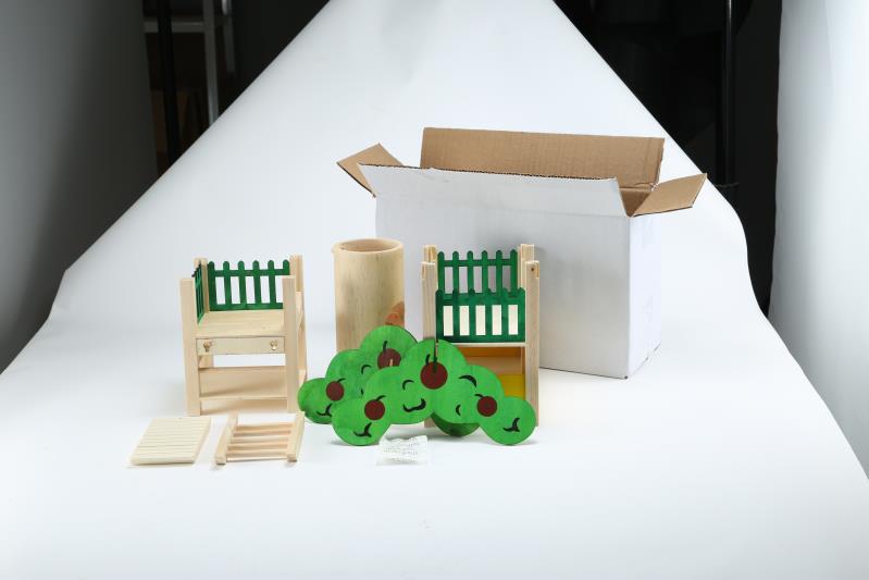 Wooden Hamster Luxury Castle House – Natural Wood Small Animal Toy