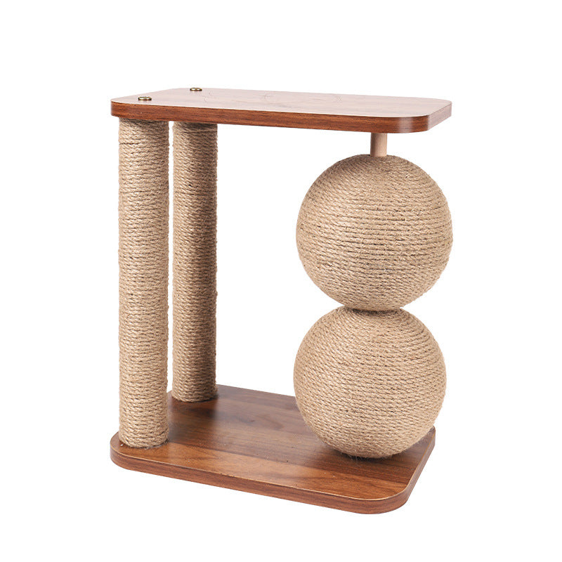 Simple Small Wooden Vertical Sisal Cat Scratching Post