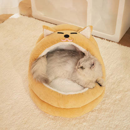 Cosy Warm Cat Basket Bed – Kitten Lounger Cushion