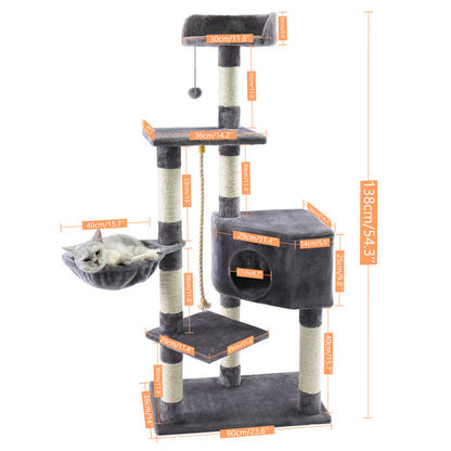 Luxury Cat Tree Tower with Double Condos & Spacious Perch