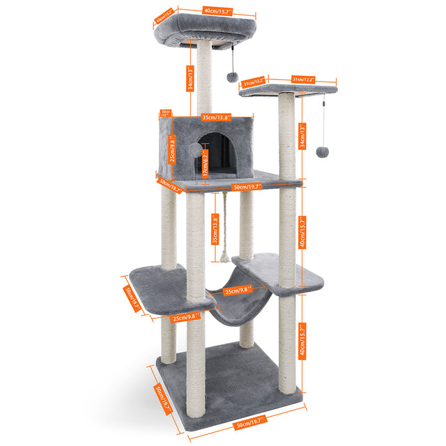 Luxury Cat Tree Tower with Double Condos & Spacious Perch
