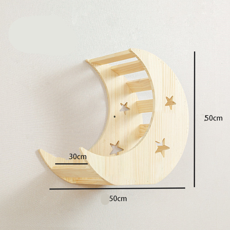 Solid Wood Wall Mounted Sisal Cat Toy Platform – Grabbing & Grinding Board