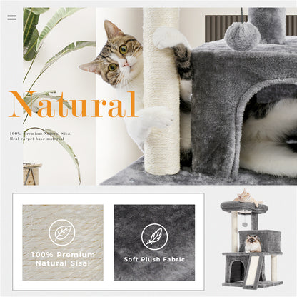 Luxury Cat Tree Tower with Double Condos & Spacious Perch