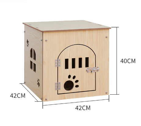 Removable Washable Wooden Pet Nest – Four Season Cat & Dog House
