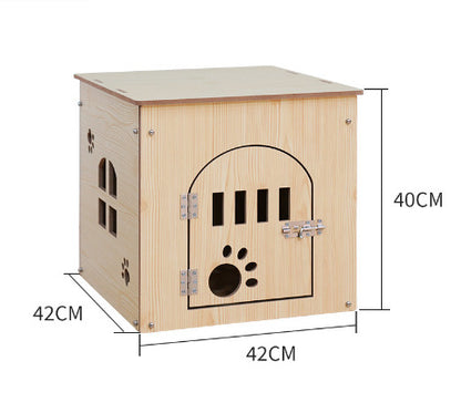 Removable Washable Wooden Pet Nest – Four Season Cat & Dog House