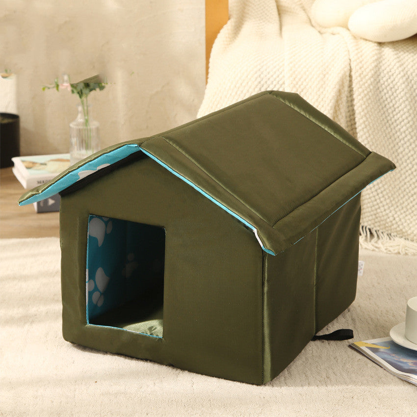 Waterproof Foldable & Washable Pet Kennel – Warm Indoor & Outdoor Dog & Cat House